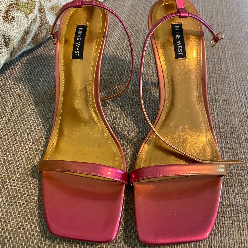 Nine West Metallic Pink and Gold Heels